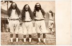 "HOUSE OF DAVID" BASEBALL PLAYERS 1920s REAL PHOTO POSTCARD PAIR.