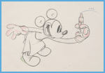 THE WORM TURNS PRODUCTION DRAWING FEATURING MICKEY MOUSE.