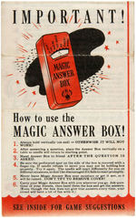 "JACK ARMSTRONG/MAGIC ANSWER BOX" THE ONLY 100% COMPLETE EXAMPLE WE'VE SEEN.