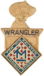 "WRANGLER/TOM MIX RALSTON STRAIGHT SHOOTER" BOTH DESIGNED BADGES FROM 1938.