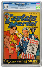 CAPTAIN MARVEL ADVENTURES #16 1942 CGC 8.0 LIGHT TAN TO OFF-WHITE PAGES.