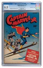 CAPTAIN MARVEL JR. #15 1944 CGC 6.5 CREAM TO OFF-WHITE PAGES DAVIS CRIPPEN/D COPY PEDIGREE.