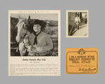 "SMILEY BURNETT FAN CLUB" MEMBERSHIP CARD AND PHOTOS.