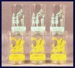 "BOBBY BENSON'S RANGERS" FREE TUMBLER STORE DISPLAY WITH SIX GLASSES.