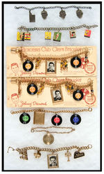 SINGERS AND SONGS 1940s-1950s COLLECTION OF 7 CHARM BRACELETS.