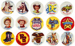ROY ROGERS COMPLETE SET OF 15 BUTTONS IN 7/8” SIZE FROM GRAPE-NUTS FLAKES.