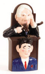 RONALD REAGAN-TIP O'NEILL "THE GREAT POLITICAL FEUD" CAST ALUMINUM MECHANICAL BANK.