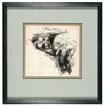 THORNTON OAKLEY GROUP OF THREE FRAMED ORIGINAL ART ILLUSTRATIONS.