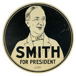 "SMITH FOR PRESIDENT" TIN STOVE PIPE HOLE COVER.