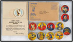 RIN-TIN-TIN PUPPY CONTEST BUTTON WITH MAILER PLUS 11 OF 12 DEXTERITY PREMIUM PUZZLES.