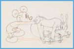 SOCIETY DOG SHOW PRODUCTION DRAWING FEATURING MICKEY MOUSE AND PLUTO.