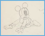 BRAVE LITTLE TAILOR PRODUCTION DRAWING PAIR FEATURING MICKEY MOUSE.