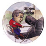 BUSH "DEFENDING OUR FREEDOM" BRIAN CAMPBELL BUTTON.