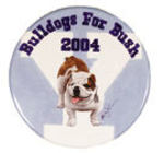 YALE "BULLDOGS FOR BUSH 2004" BUTTON BY BRIAN CAMPBELL.