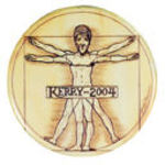 "KERRY 2004" VITRUVIAN MAN BUTTON BY BRIAN CAMPBELL.