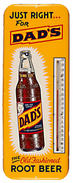 "DAD'S THE OLD FASHIONED ROOT BEER" LARGE TIN LITHO THERMOMETER.