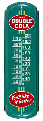 "DOUBLE COLA" LARGE TIN LITHO THERMOMETER.