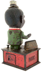 "STUMP SPEAKER" BLACK FACE VARIETY 1880s CAST IRON MECHANICAL BANK.