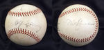 CY YOUNG AND TRIS SPEAKER SIGNED NATIONAL LEAGUE BASEBALL.