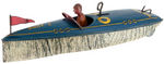 LINDSTROM "BABY L" TIN LITHO WIND-UP TOY SPEED BOAT.