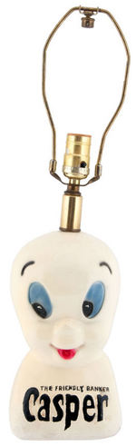 "CASPER THE FRIENDLY BANKER" FIGURAL LAMP.