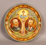 OUTSTANDING MC KINLEY-ROOSEVELT 1900 JUGATE TIN TRAY.