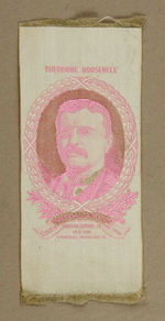 "THEODORE ROOSEVELT" STRIKING RIBBON FOR 1904 ST. LOUIS EXPO.