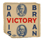 "DAVIS BRYAN VICTORY" JUGATE PAPER STICKER.