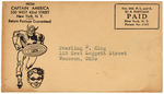 "CAPTAIN AMERICA - SENTINELS OF LIBERTY" RARE CLUB MAILER ENVELOPE.