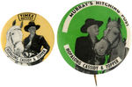 HOPALONG CASSIDY C. 1950 SCARCE AND RARE PAIR OF BUTTONS.