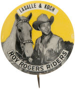 FIRST SEEN AND RARE "ROY ROGERS RIDERS" BUTTON FROM TOLEDO.