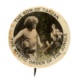 FIRST EVER TARZAN RARE 1920 MOVIE SERIAL BEAUTIFULLY TINTED REAL PHOTO BUTTON.