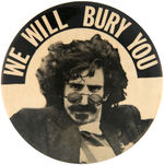 FRANK ZAPPA “WE WILL BURY YOU” BUTTON FROM 1966.