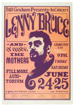 BILL GRAHAM CONCERT POSTER FEATURING LENNY BRUCE.