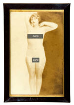 CELLULOID-COVERED PLAQUES FEATURING PHOTOS OF NUDE FEMALE MODELS.