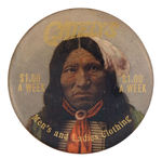 "GATELY'S" CLOTHING WITH INDIAN PHOTO MIRROR.