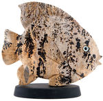 DENDRITIC RHYOLITE CARVED FISH SCULPTURE.