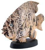 DENDRITIC RHYOLITE CARVED FISH SCULPTURE.