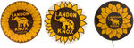 GROUP OF 3 LANDON/KNOX SUNFLOWER AND ELEPHANT BUTTONS.