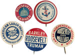 ROOSEVELT GROUP OF 5 LITHO BUTTONS.