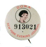 "DORA" NY EVENING JOURNAL BUTTON.