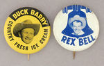 EARLY TV COWBOY SHOW HOST BUTTON PAIR.