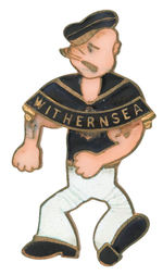 POPEYE ENAMEL ON BRASS ENGLISH PIN.