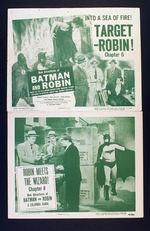 “NEW ADVENTURES OF BATMAN AND ROBIN” SERIAL LOBBY CARD PAIR.
