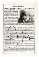 JACK KEMP THREE AUTOGRAPHED ITEMS.