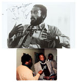 DICK GREGORY SIGNED PHOTO, SNAPSHOT AND APPEARANCE HANDBILL.