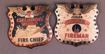 NYWF 1939 KIDS FIRE BADGES RARE PAIR.