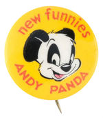 COMIC BOOK PROMO BUTTON FOR "NEW FUNNIES."