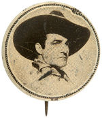 TOM MIX SCARCE PORTRAIT BUTTON GIVEN WITH THE PURCHASE OF A TOM MIX TENT.