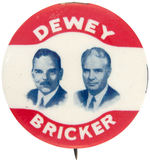 "DEWEY/BRICKER" SCARCE 1944 CELLULOID JUGATE.